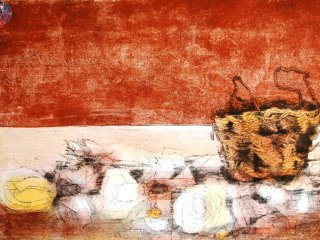 080RC - Rosa e cesto - cm. 50x70 - Litografia (Lithography)